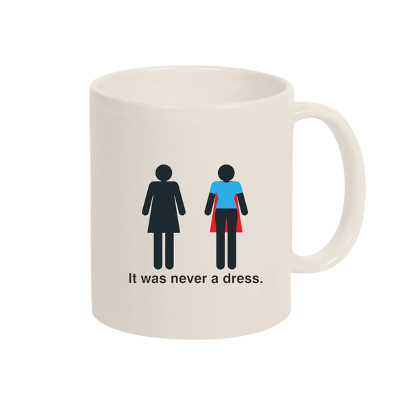 Keramiktasse "It was never a dress"