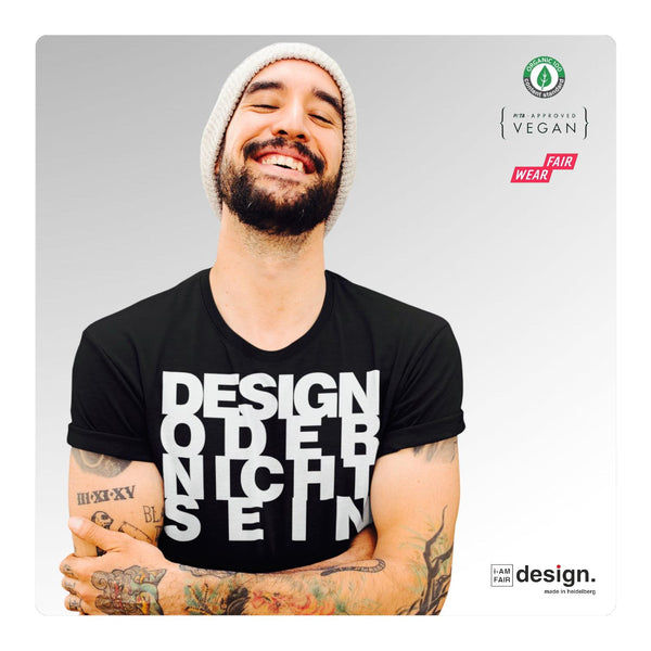 Bedrucktes T-shirt "design oder nicht sein"