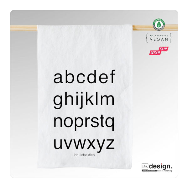 Geschirrhandtuch "Liebesbekenntnisse". 4 Designs.