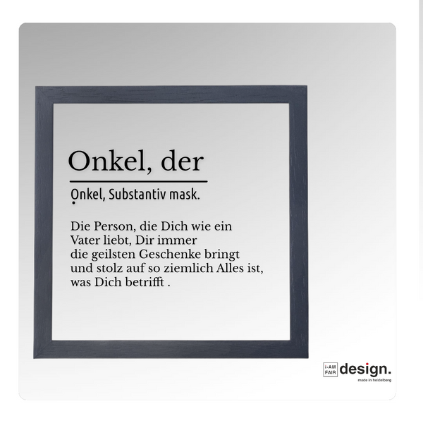 „Onkel“. Poster gerahmt